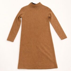 Magaschoni 100% Cashmere Camel Mock Neck Sweater Dress Size SP NWT Minimalist